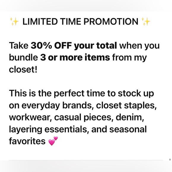 30% OFF BUNDLE SALE | 3+ ITEMS | Valley’s Closet @VM419 - Picture 2 of 5